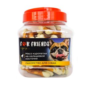 Лакомство For Friends Мясо куропатки на кальциевой косточке, 500 г.