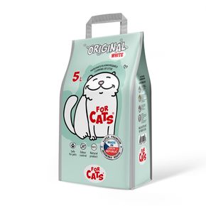 Наполнитель FOR CATS комкующийся Original White, 5л.(ЧЕХИЯ)