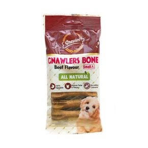 Gnawlers для собак c говядиной для очистки зубов Bone Beef (размер 8 см, 6 шт, уп.пакет), 108 гр