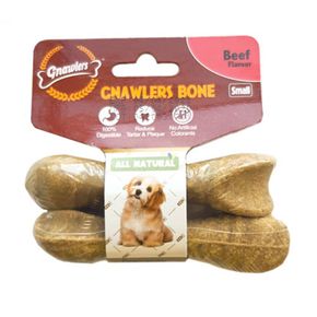 Gnawlers д/с с говядиной для очистки зубов Bone Beef (размер 8 см, 2 шт, уп.картон), 36 гр
