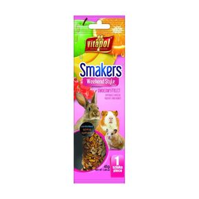 Лакомство Vitapol для грызунов и кроликов Smakers Weekend Style зерновые палочки с фруктами, 45 г.