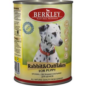 Berkley Puppy Rabbit & Oatflares - Консервы Беркли для щенков кролик с овсяными хлопьями