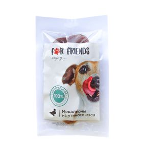 Лакомство For Friends для собак Медальоны из утиного мяса, 50 гр.