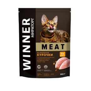Winner Meat Корм сухой из ароматной курочки для взрослых кошек старше 1 года