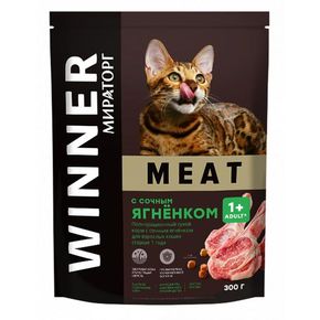 Winner Meat Корм сухой с сочным ягненком для взрослых кошек старше 1 года