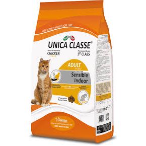 Корм Unica Classe Adult Sensible Indoor - Уника Классе для взрослых домашних кошек с курицей