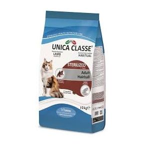 Корм Unica Classe Sterilised Adult Hairball Lamb - Уника Классе для взрослых стерилизованных кошек с ягненком