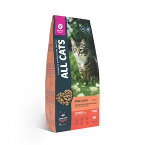 ALL CATS (Олл Кэтс)- сухой полнорационный корм для кошек взрослых с говядиной и овощами