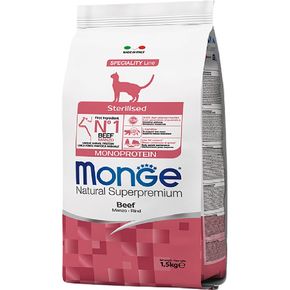 MONGE Speciality Line Cat - Monoprotein Sterilized Beef (Manzo) - Корм МОНОПРОТЕИНОВЫЙ для стерилизованных кошек с говядиной