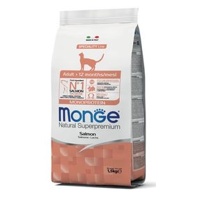 MONGE Speciality Line Cat - Monoprotein Salmon- Корм МОНОПРОТЕИНОВЫЙ для взрослых кошек с лососем