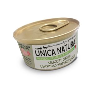 Unica Natura Влажный корм для кошек с курицей и телятиной, оливки 70 гр.