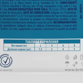 Brit Premium QUAIL Sterilised - Брит Премиум Влажный корм Пауч (желе) для взрослых стерилизованных кошек с перепелкой, 85 г