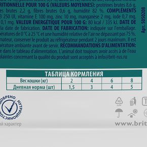 Brit Premium Duck &Apples Sterilised Брит Премиум Влажный корм Пауч (желе) для взрослых стерилизованных кошек утка с яблоками, 85 г