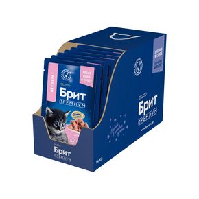 Brit Premium KITTEN White Fish - Брит Премиум Влажный корм (паучи) для КОТЯТ белая рыба в соусе, 85 г