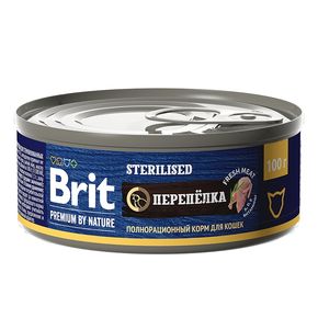 Brit Premium by Nature консервы с мясом перепёлки для стерилизованных кошек 100 гр