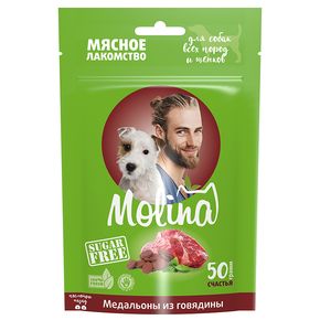Molina Лакомство для собак всех пород и щенков Медальоны из говядины, 50 г