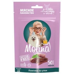 Molina Лакомство для собак мелких пород и щенков Ломтики из утки, 50 г