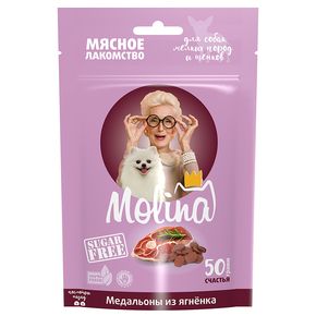 Molina Лакомство для собак мелких пород и щенков Медальоны из ягненка, 50 г