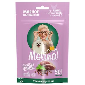 Molina Лакомство для собак мелких пород и щенков Утиные кусочки, 50 г