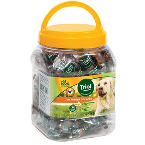 Triol Сосиски пикантные из курицы для собак, (банка), 500 г