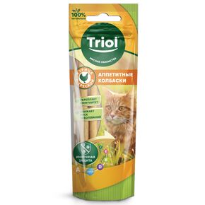 TRIOL Аппетитные колбаски из курицы с треской для кошек, 40г