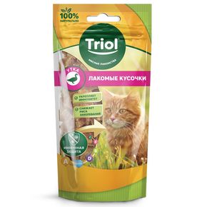 TRIOL Кусочки лакомые из утки для кошек, 40 г