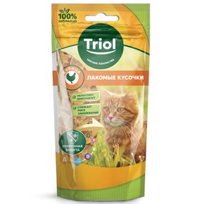 TRIOL Лакомые кусочки для кошек из курицы, 40 г