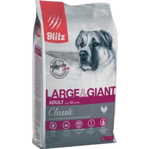 BLITZ Classic Adult Large & Giant Chicken & Rice (Блиц Эдалт Ладж Джиант Чикен) Курица - корм для взрослых собак крупных и гигантских пород пород