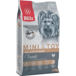 BLITZ Classic Mini & Toy Breeds Dog All Life Stages (Блиц МИНИ ТОЙ Чикен) Курица - корм для собак мелких и миниатюрных пород всех возрастов