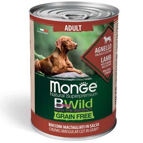 MONGE BWild Dog GRAIN FREE Adult Lamb / Pumpkin&Zucchini (400гр) Консервированный корм для собак с ягненком с уткой, тыквой, цуккини