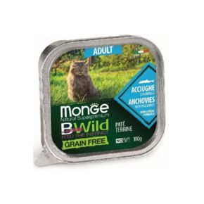 MONGE CAT BWILD Adult Anchovies /vegetables - Консервированный корм для котов с анчоусом и овощами (100 гр)