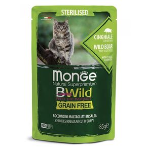 MONGE CAT BWILD Sterilised Boar - Консервированный корм для стерилизованных кошек с кабаном 85 гр.