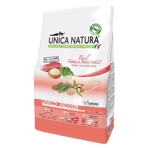 Корм Unica Natura Unico Indoor Lamb, Rice - Уника Натура для кошек всех возрастов, живущих в помещении ягненок, рис, горох