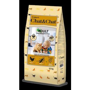 Chat&Chat Expert Adult with Chicken & Peas (ЧАТ ЧАТ ЭКСПЕРТ ЭДАЛТ ЧИКЕН)для взрослых кошек с курицей и горохом