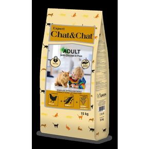 Chat&Chat Expert Adult with Chicken & Peas (ЧАТ ЧАТ ЭКСПЕРТ ЭДАЛТ ЧИКЕН) для взрослых кошек с курицей и горохом