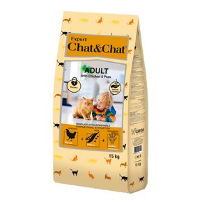 Chat&Chat Expert Adult with Chicken & Peas (ЧАТ ЧАТ ЭКСПЕРТ ЭДАЛТ ЧИКЕН) для взрослых кошек с курицей и горохом