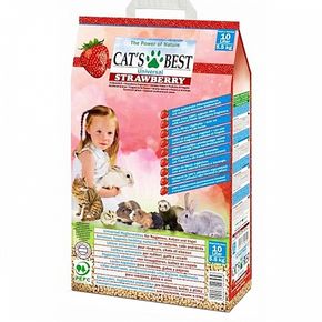 Cats Best Universal strawberry - древесный наполнитель с ароматом клубники