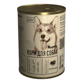 MYPETS полноценный корм для собак телятина, 340 г