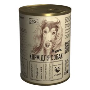 MYPETS полноценный корм для собак мясное ассорти с ягненком, 340 г