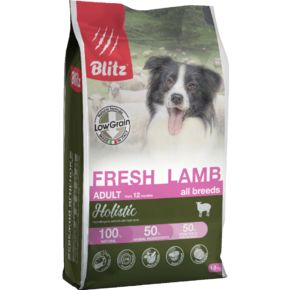Blitz Holistic Fresh Lamb Adult Dog Low Grain (Блиц Фреш Ламб) СВЕЖИЙ ЯГНЁНОК — низкозерновой сухой корм для взрослых собак всех пород