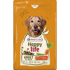 Happy Life Adult with Beef flavouring (Хэппи Лайф Биф) — сбалансированный корм со вкусом говядины для взрослых собак всех пород.