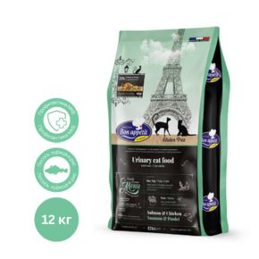 Bon Appetit Urinary Salmon & Chicken - Бон Аппети Уринари - сухой корм для взрослых кошек, для профилактики мочекаменной болезни с курицей и лососем