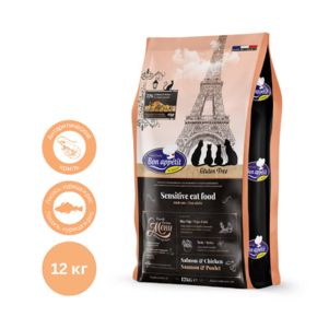 Bon Appetit Sensitive Salmon Chicken - Бон Аппети - для взрослых кошек с чувствительным пищеварением с лососем и курицей