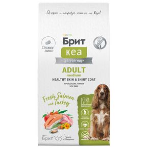 Brit Care Dog Adult M Healthy Skin&Shiny Coat для здоровой кожи и шерсти взрослых собак средних пород с лососем и индейкой