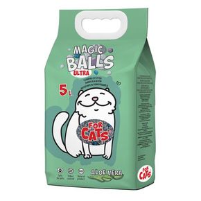 Наполнитель комкующийся FOR CATS MAGIC BALLS Ultra с ароматом алоэ вера, 5л.