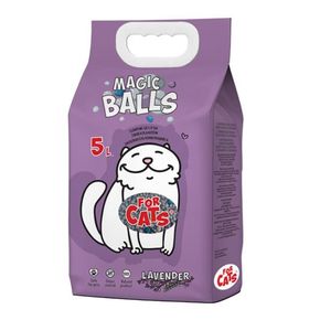 Наполнитель комкующийся FOR CATS MAGIC BALLS с ароматом лаванды, 5л.