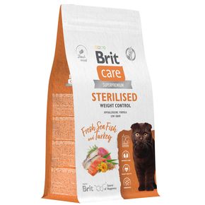 Brit Care Cat Sterilised Weight Control для контроля веса стерилизованных кошек с морской рыбой и индейкой