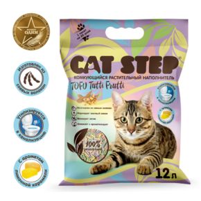 Cat Step Tofu Tutti Frutti растительный комкующийся