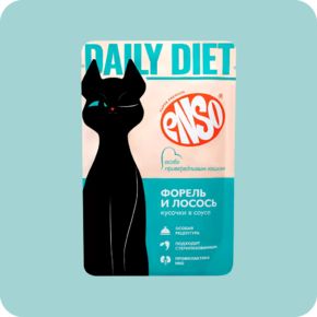 Корм влажный ENSO DAILY DIET для взрослых кошек форель и лосось 85 г