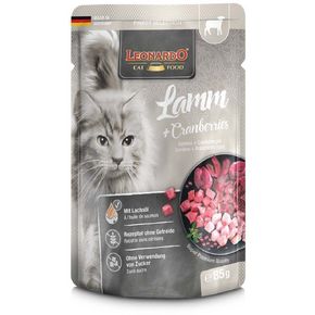 LEONARDO Lamb + Cranberries - Леонардо Ламб Кранберриз - паучи для кошек с ягненкои и клюквой ,85 гр